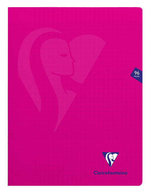 Clairefontaine 313361C A Pink Mimesys Stapled Notebook - 24x32 cm - 96 Pages Seyes Ruled - 90 g