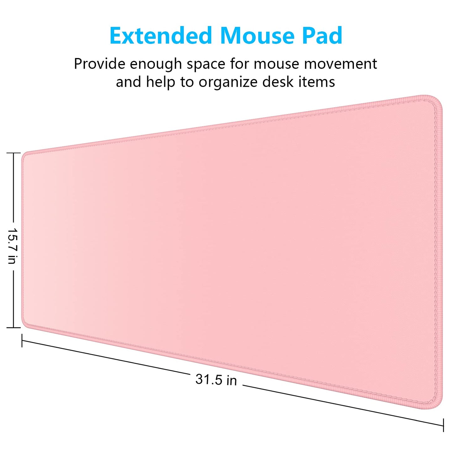 Dapesuom Large Gaming Mouse Pad, Extended Mouse Mat with Stitched Edges, Full Size Keyboard Pad