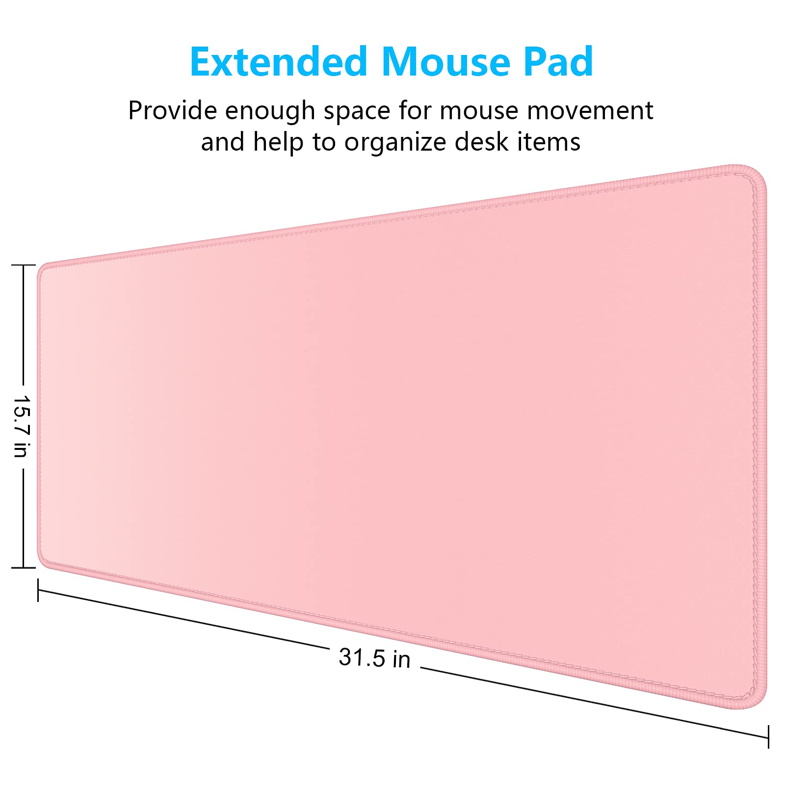 Dapesuom Large Gaming Mouse Pad, Extended Mouse Mat with Stitched Edges, Full Size Keyboard Pad