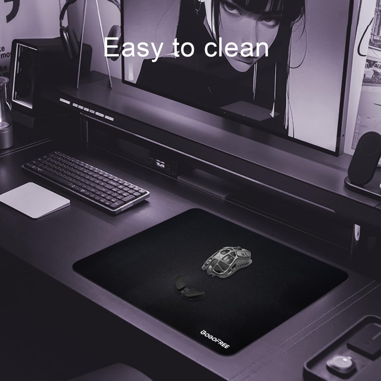 Glass Gaming Mouse Pad, Professional Esport Tempered Glass Mouse Pad Ultra-Smooth Micro-Etched