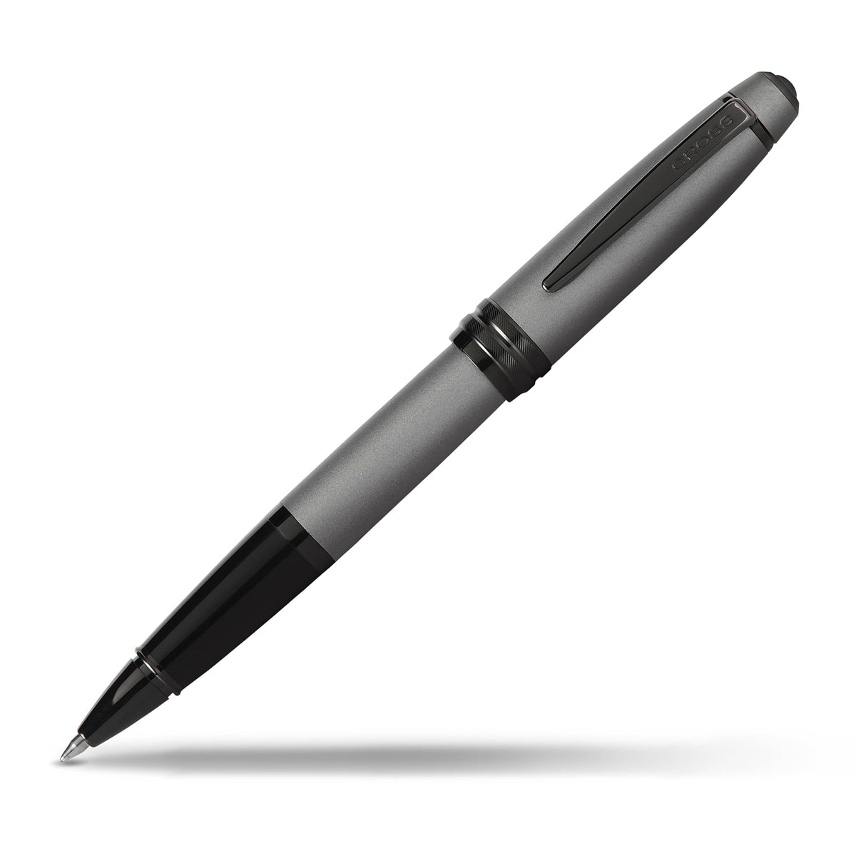 Cross Bailey Matte Gray Lacquer Rollerball Pen, Medium Point, Black Ink