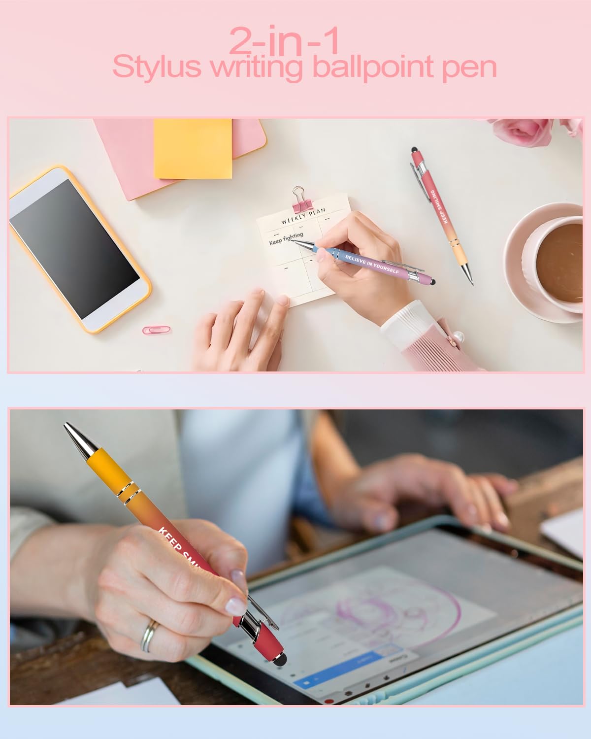 JIZHIYUAN 53PC Aesthetic School Supplies with Pink Pencil Case for Students