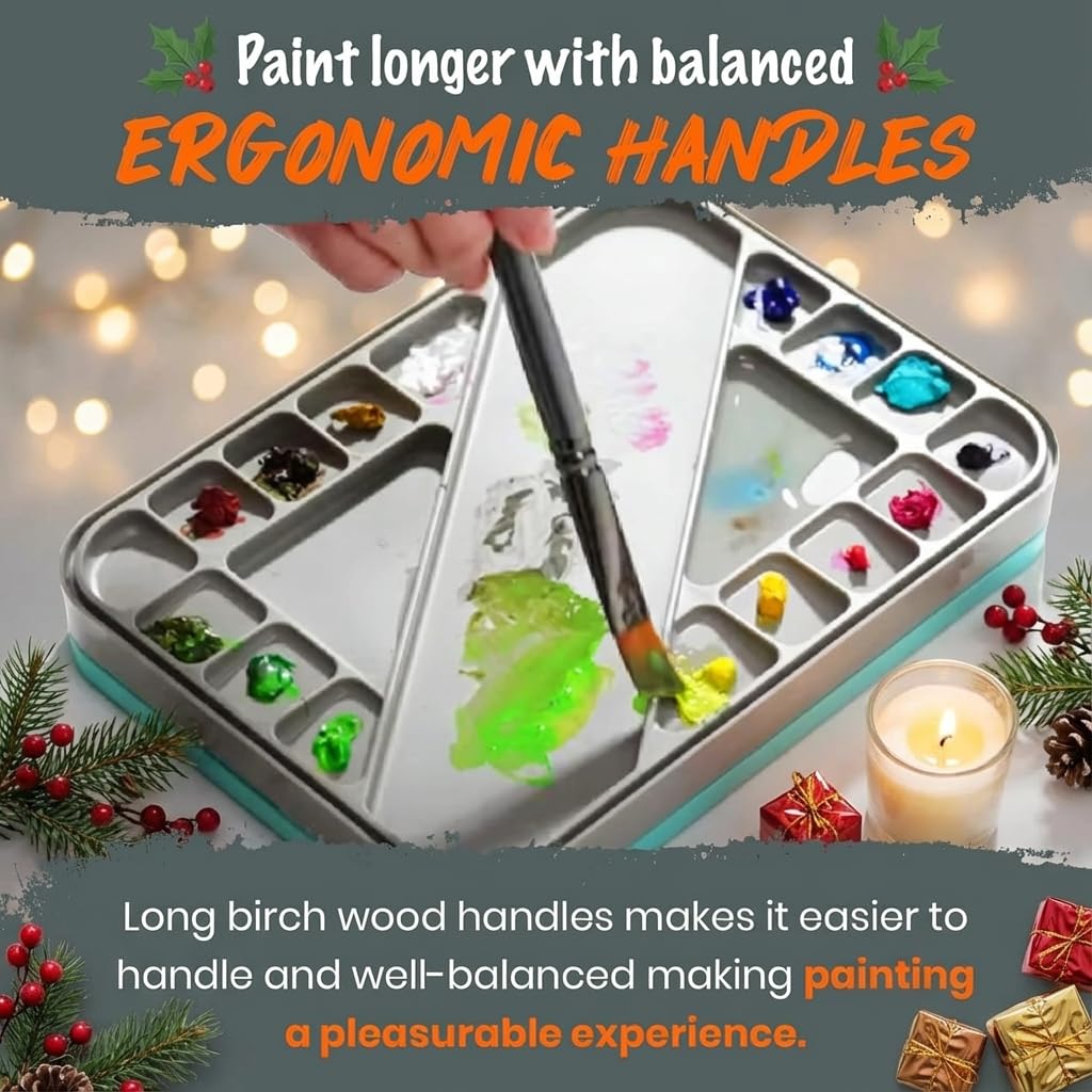 D'Artisan Shoppe Paint Brushes, Professional Acrylic Oil Paint Brush Set