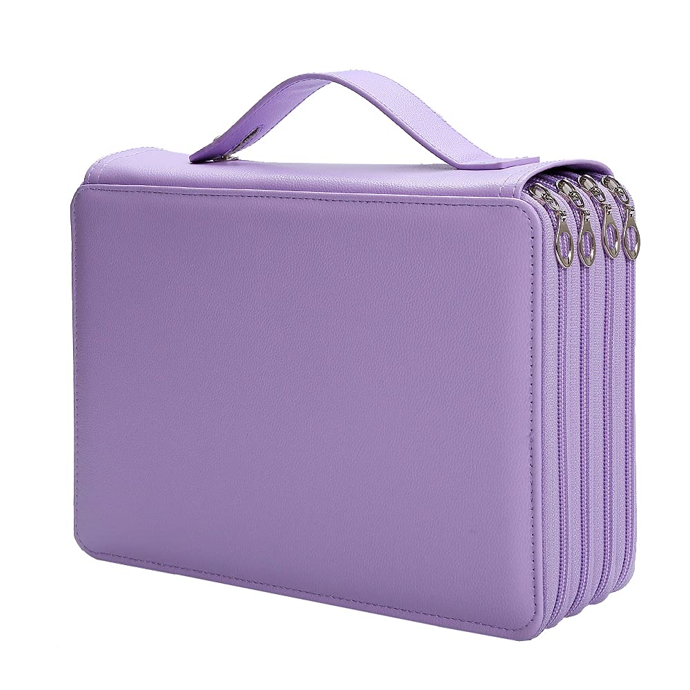 Lbxgap 200 Slots Pencil Case 4-Layer Zipped Holder w/Handle