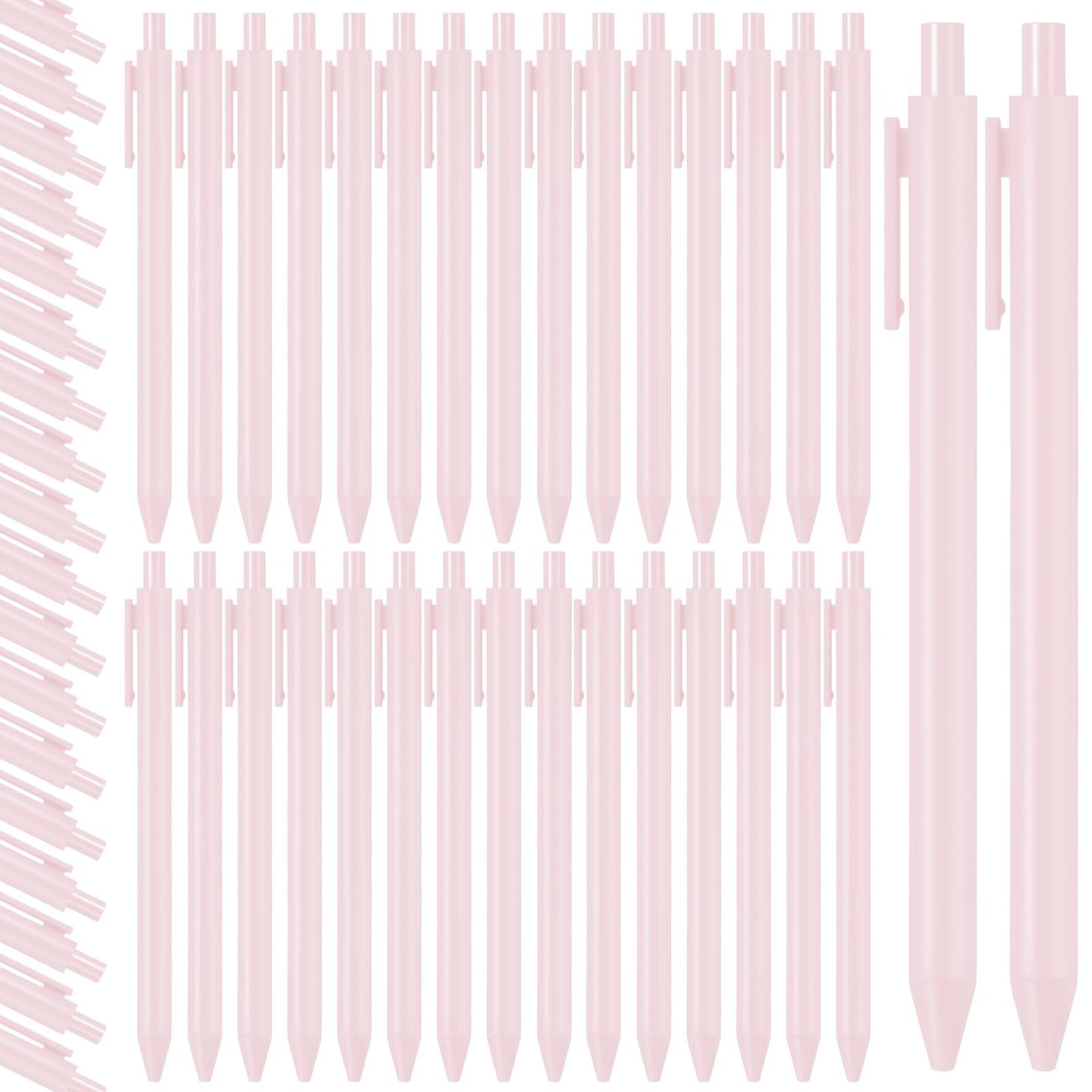 Fulmoon 50 Pcs Cute Pens Retractable 1.0mm, Pale Pink Black Ink