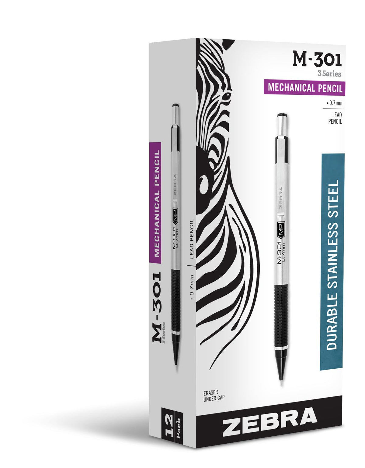 Zebra Pen STEEL M-301 Mechanical Pencil, 0.7mm Medium Point, 12-Pack