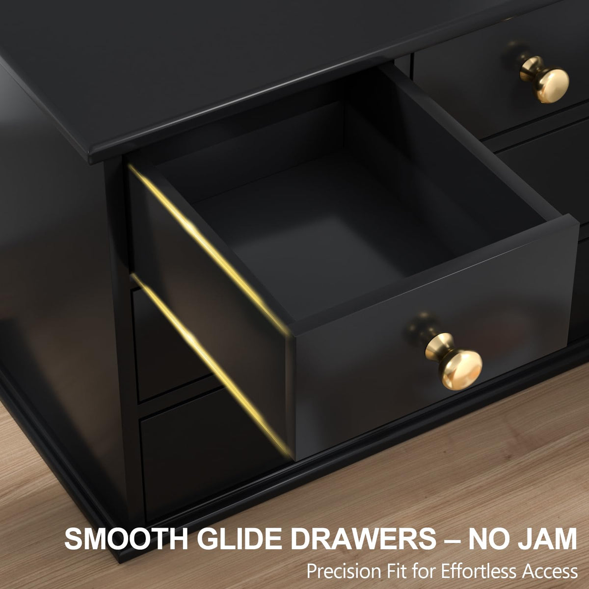 Oak Desk Organizer with Drawers, Durable Wooden Desktop Storage Box