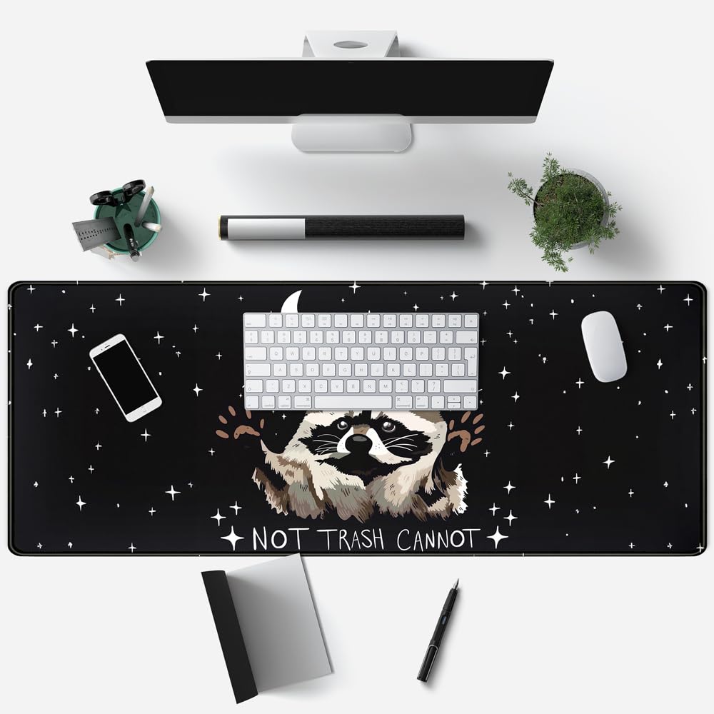 It's Trash Can Not Trash Cannot Desk Pad Cute Black Desk Mat Gaming Screaming Possum Mouse Pad