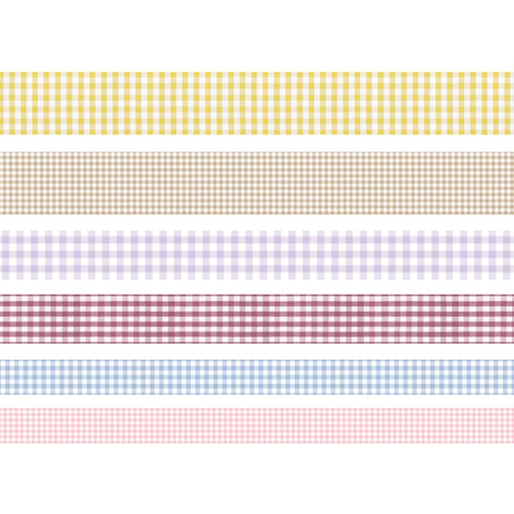 YUBBAEX 6 Rolls Plaid Washi Tape Set Basic Grid Masking Decorative Tapes for Arts, DIY Crafts