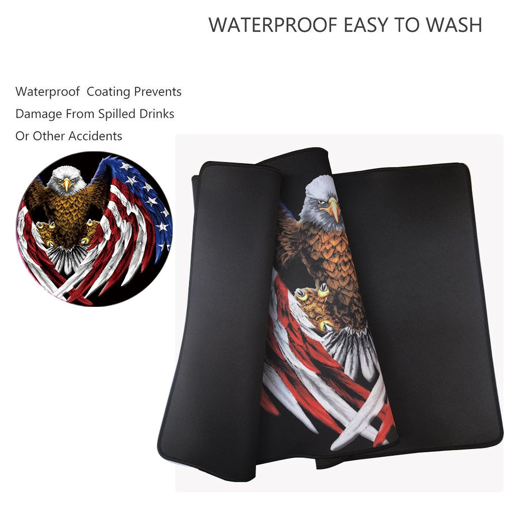Cmhoo XXL Professional Large Mouse Pad & Computer Game Mouse Mat (35.4x15.7x0.1IN, US Eagle)