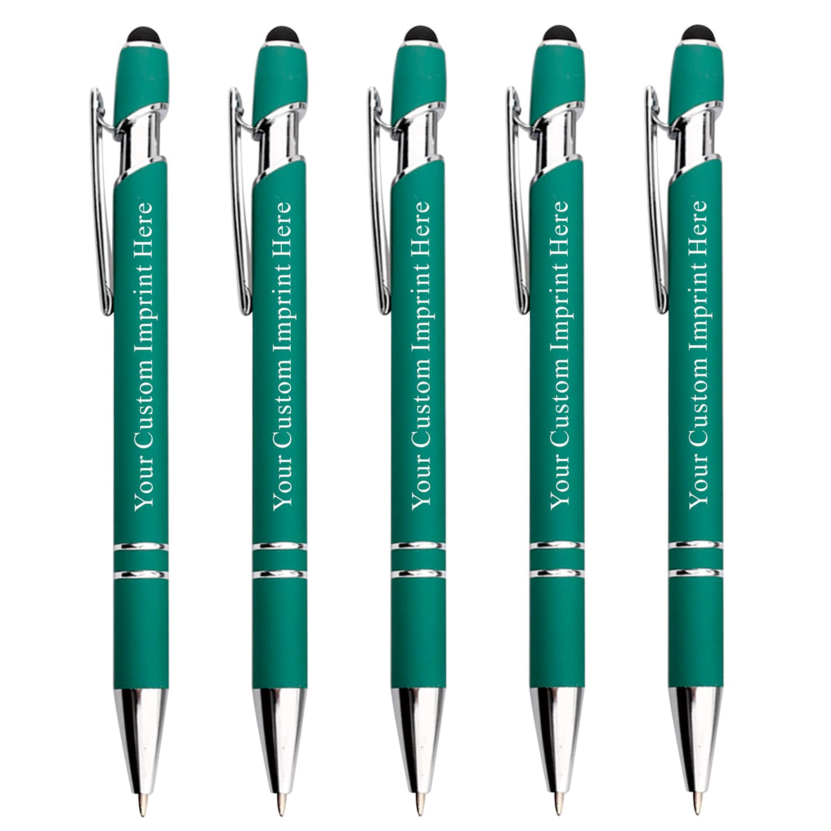Schivity - Personalized Pens with Stylus - Custom Metallic Printed Name Pens with Black Ink