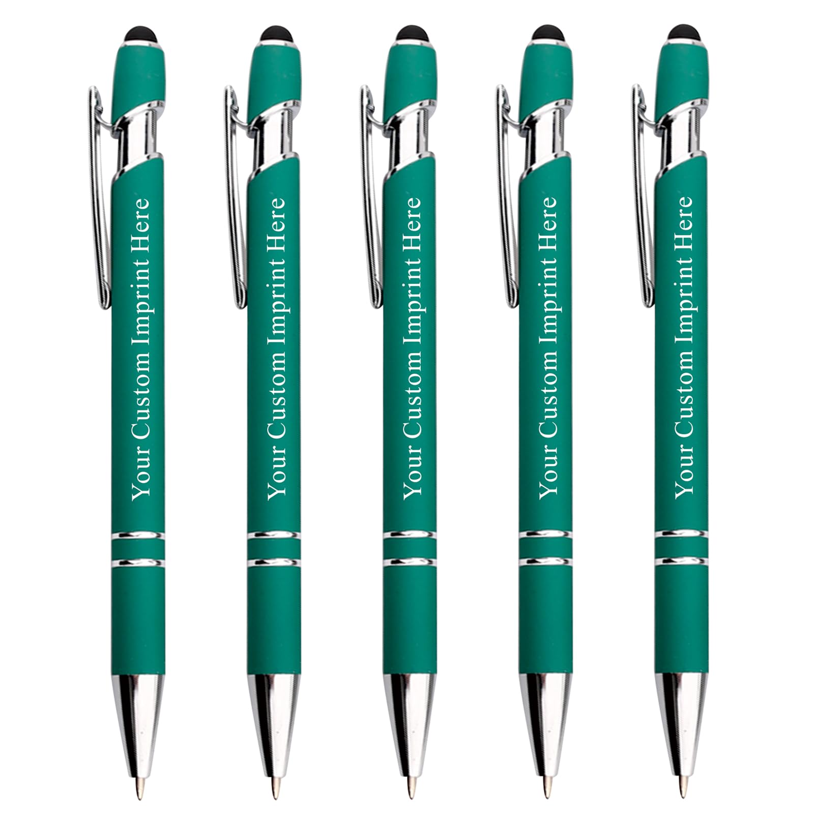 Schivity - Personalized Pens with Stylus - Custom Metallic Printed Name Pens with Black Ink