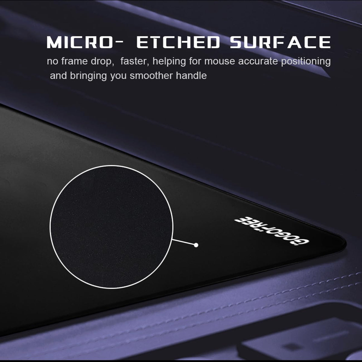 Glass Gaming Mouse Pad, Professional Esport Tempered Glass Mouse Pad Ultra-Smooth Micro-Etched