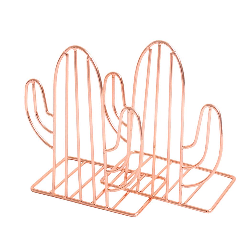 SIPLIV Creative Minimalist Style Bookends Metal Adjustable Books Holder Stand Book Rack Desk