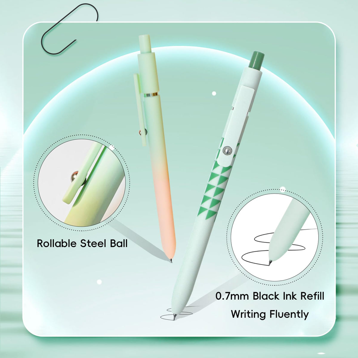YOXMJDB Gel Pens,10 Pcs Medium Point Smooth Writing Pens Cute Pens for Women, High-End Series 0.7mm