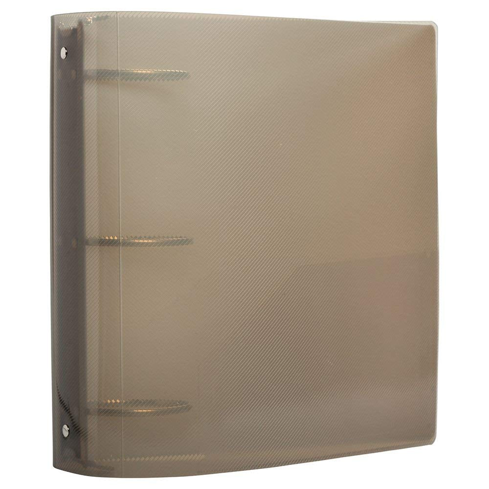 JAM PAPER Plastic 3 inch Binder - Smoke Grey 3 Ring Binder - Sold Individually