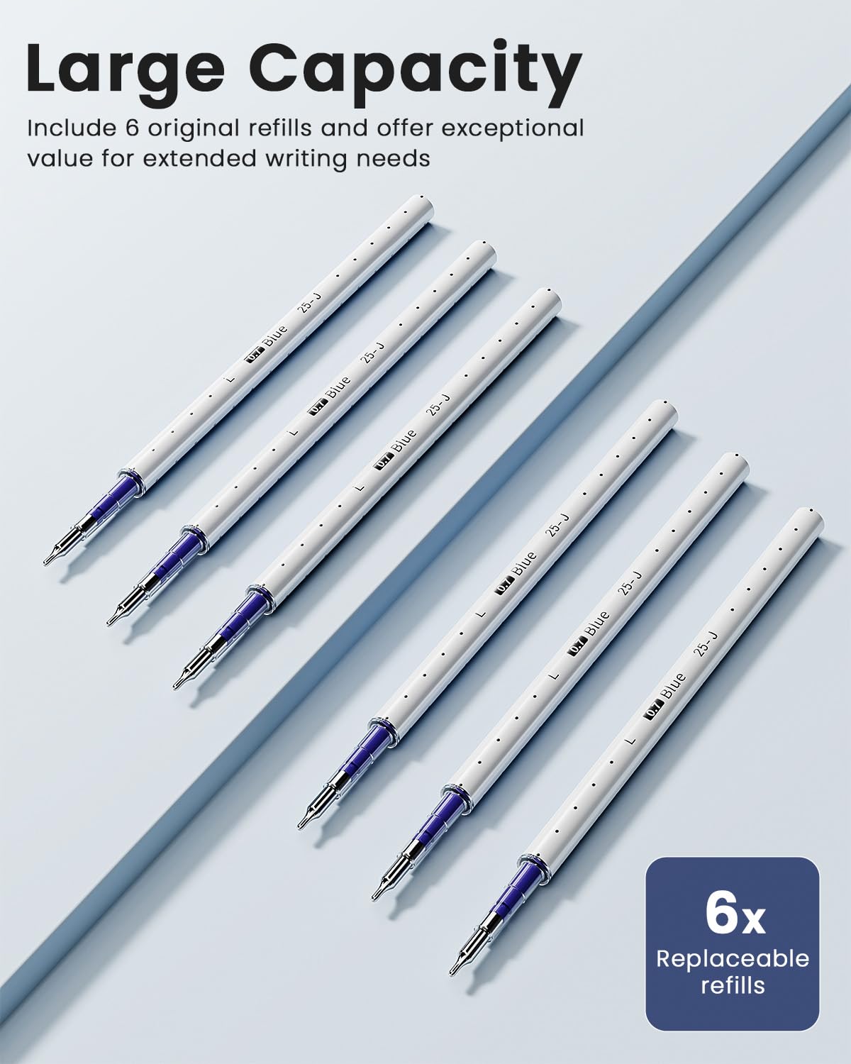 STAGEEK 12 Pcs GX3 Blue Gel Pens, Quick Dry Smooth Writing, with 3 Refills