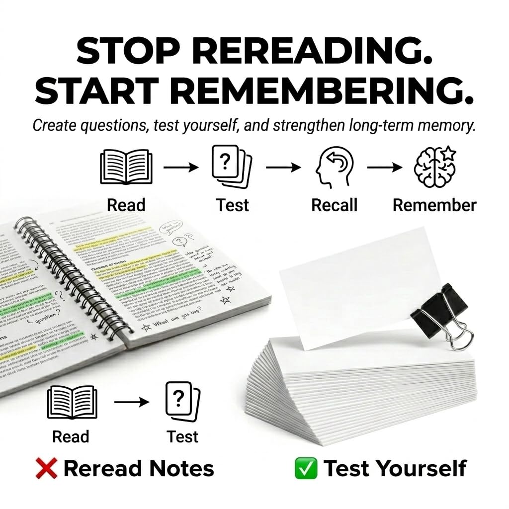 Mini White Flash Cards 2" x 3.5", 1,000 Study Cards, Made in USA
