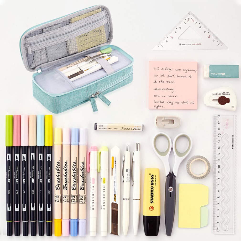 iSuperb Standing Pencil Case 2 Compartments Pencil Pouch Magnetic Mobile Phone Holder Bracket Pen
