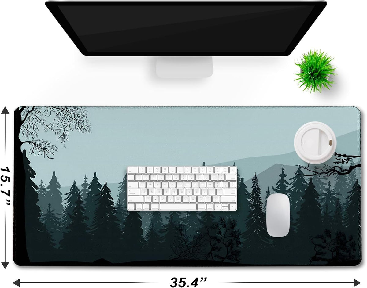 Mouse Pad Forest Background Pattern, Large Mouse Pad for Gamer, 35.4"x15.7" Gaming Mousepad with