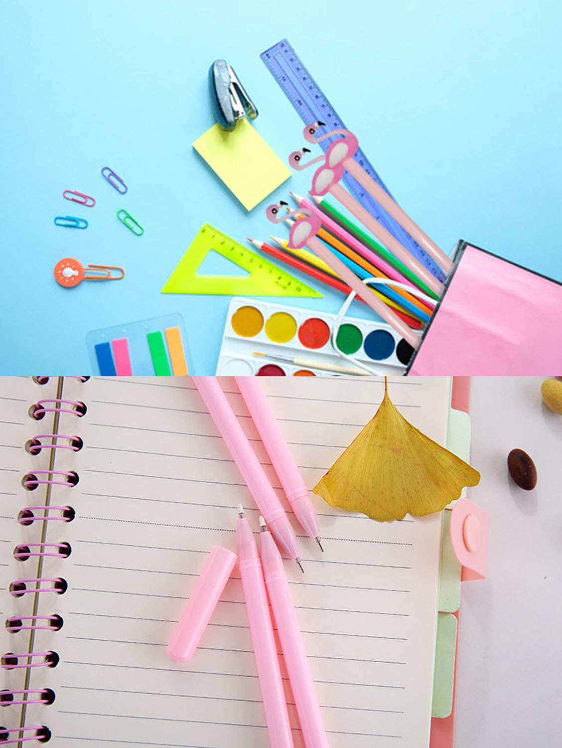 YYaaloa 60pcs Flamingo Gel Ink Pens 0.5 mm Black Ink Novelty Pens for Women Coworkers Office Home