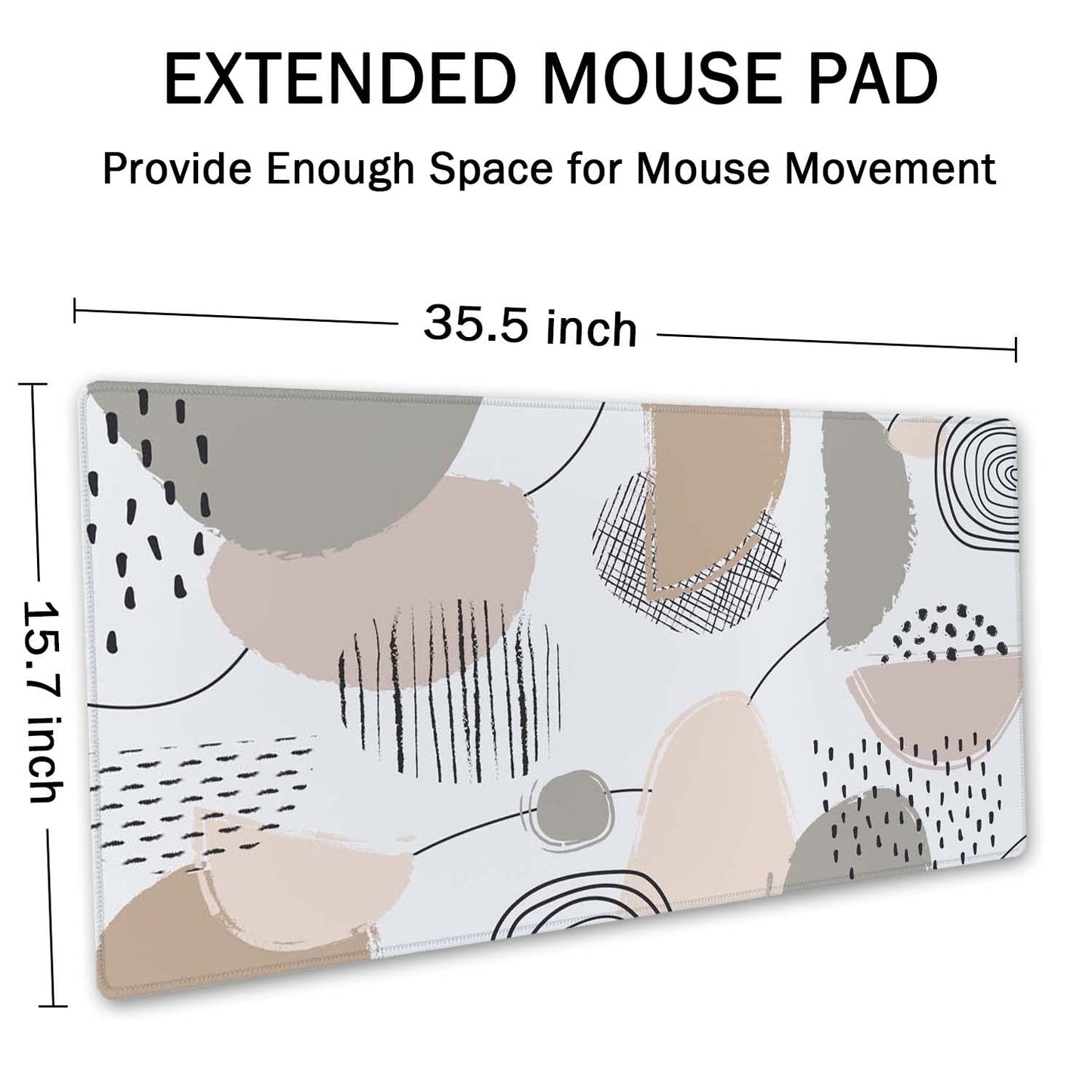 SSOIU Boho Pastel Painting Desk Mat, Cute Desk Mat, Extended Mouse Pad, Large Mouse Pad Laptop