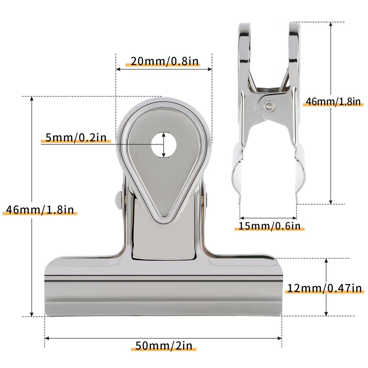 SIAMESE Bulldog Clips, 8 Pcs Binder Clips for Office & Kitchen, Multi-Purpose Binder and Food Bag