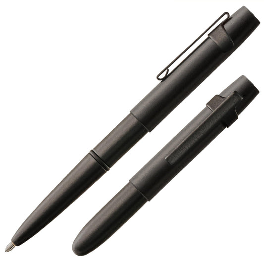 Fisher Space Pen Matte Black X-Mark Flat Cap Bullet Pen, Compact Size