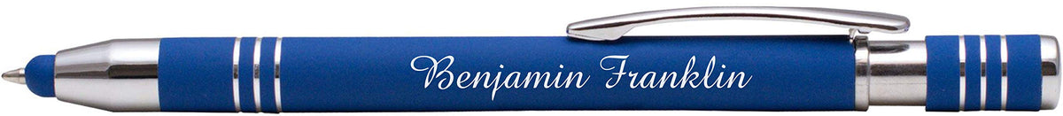 ExpressDesigns™ - Soft Touch Custom Pens with Stylus Personalized Metal Printed Name Pens - Black