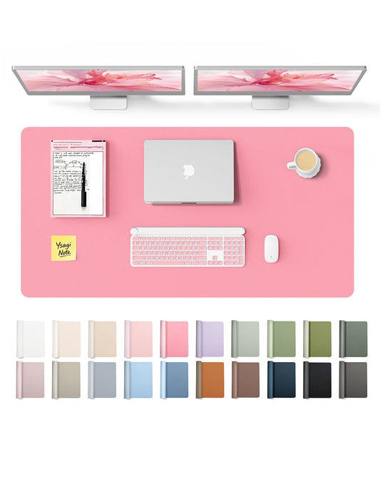YSAGi Leather Desk Protector, Office Mat, Large Mouse Mat, Non-Slip PU Leather Blotter, Laptop