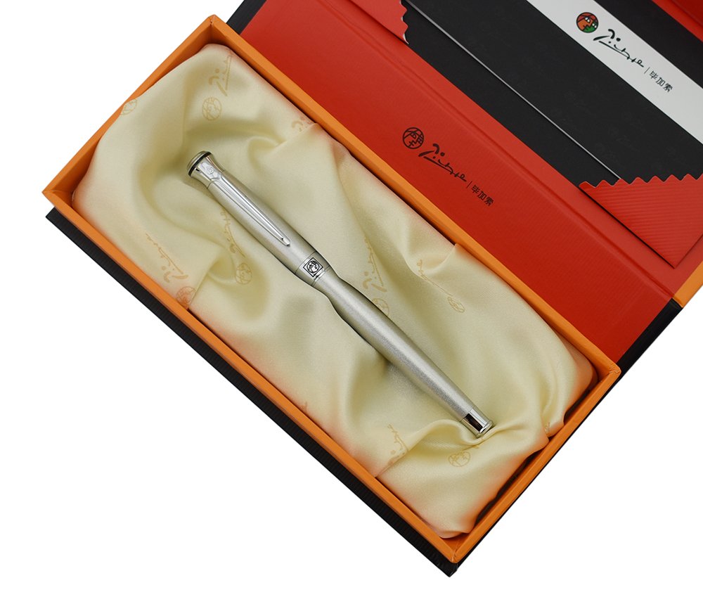 Picasso Fountain Pen 903 Series Silver Platinum Color Fine Nib Sweden Flower King with Calligraphy