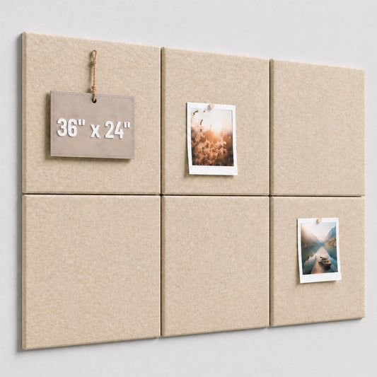 Baysola Felt Bulletin Board Tiles, Large Cork Board Alternative,24 x 36 in