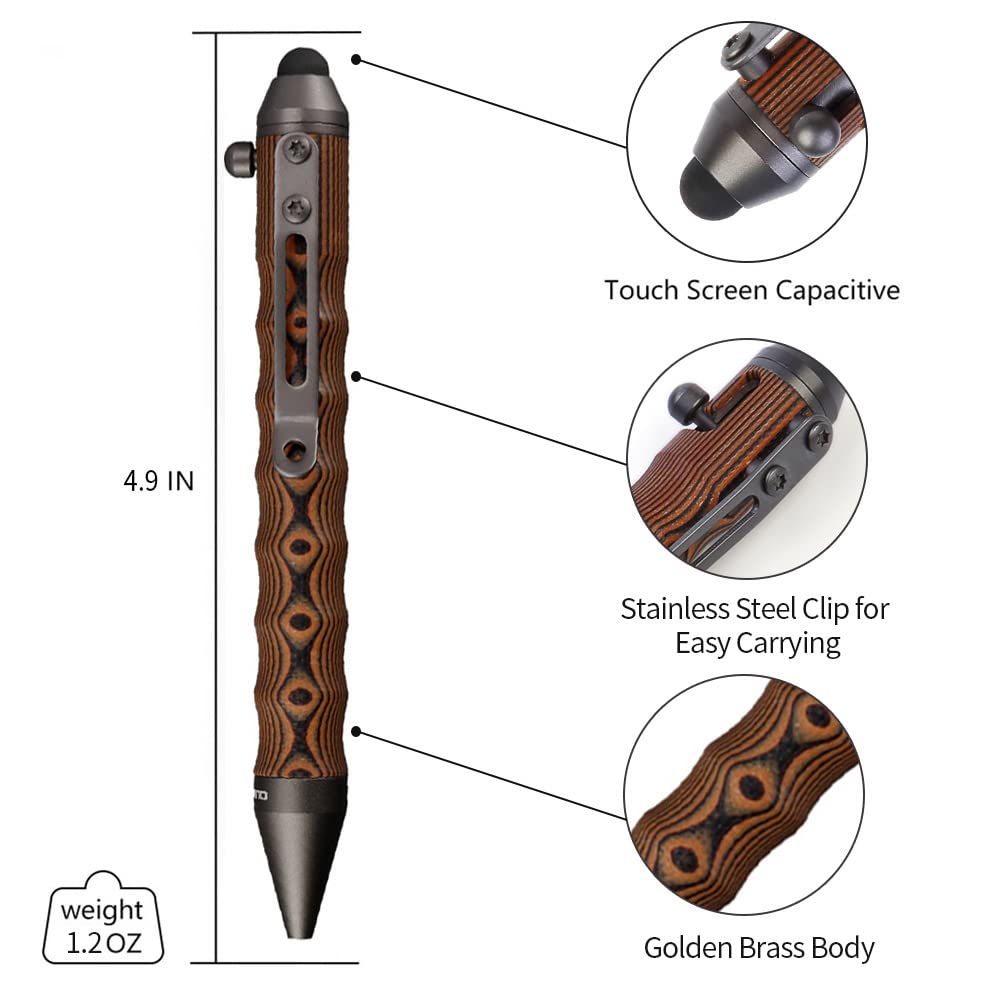 Cool Hand 4.5'' G10 Bolt Action Pens, EDC Ballpoint Ink Refillable