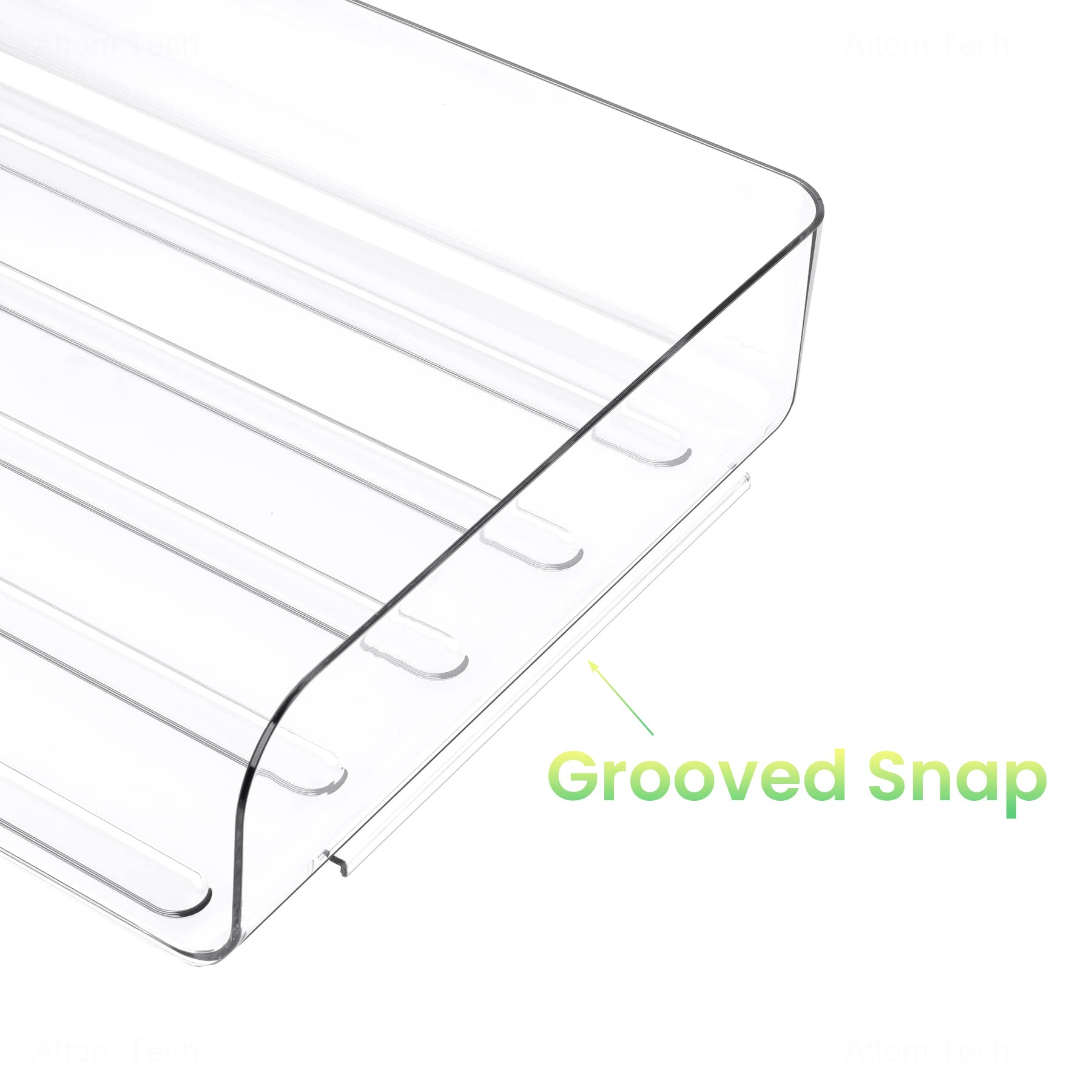 Tomorotec 4 Pack Clear Stackable Letter Tray, A4 Desk File Organizer Set