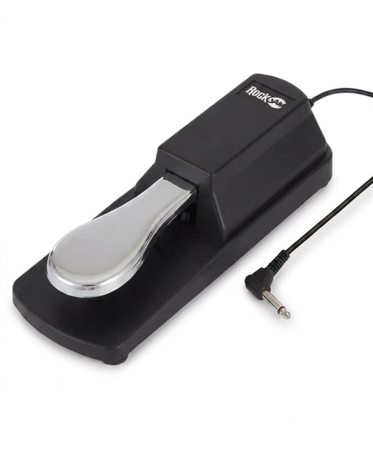 RockJam 6.35mm Sustain Pedal for Electronic Keyboards and Digital Pianos with Polarity Switch
