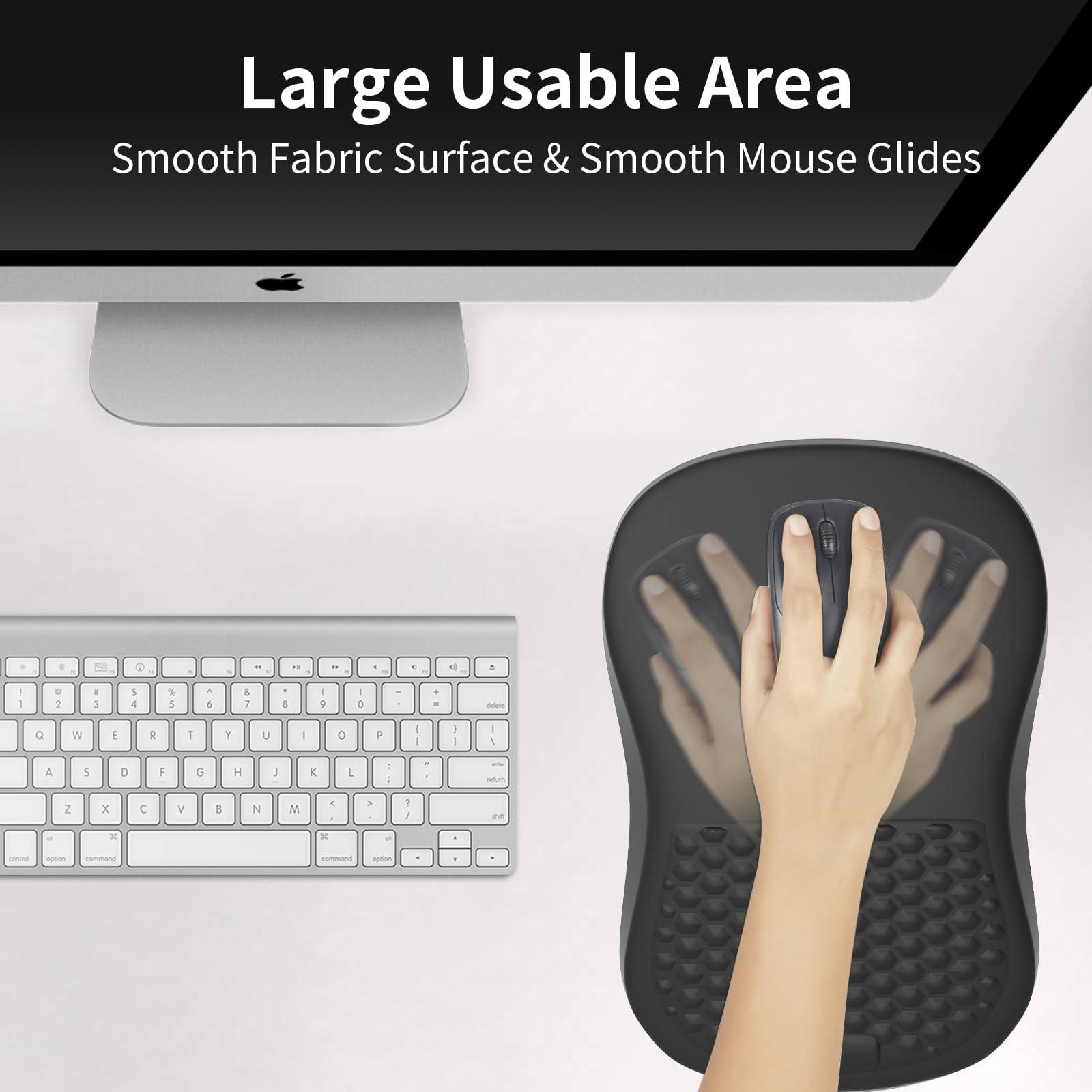 eulps Ergonomic Mouse Pad with Wrist Rest Support, Mousepad with Comfortable Memory Foam Wrist Rest