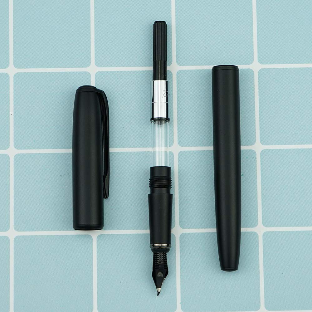 erofa Picasso 916 Matte Black Fountain Pen with Box - Titanium Black Bent Nib Calligraphy Gift Pen