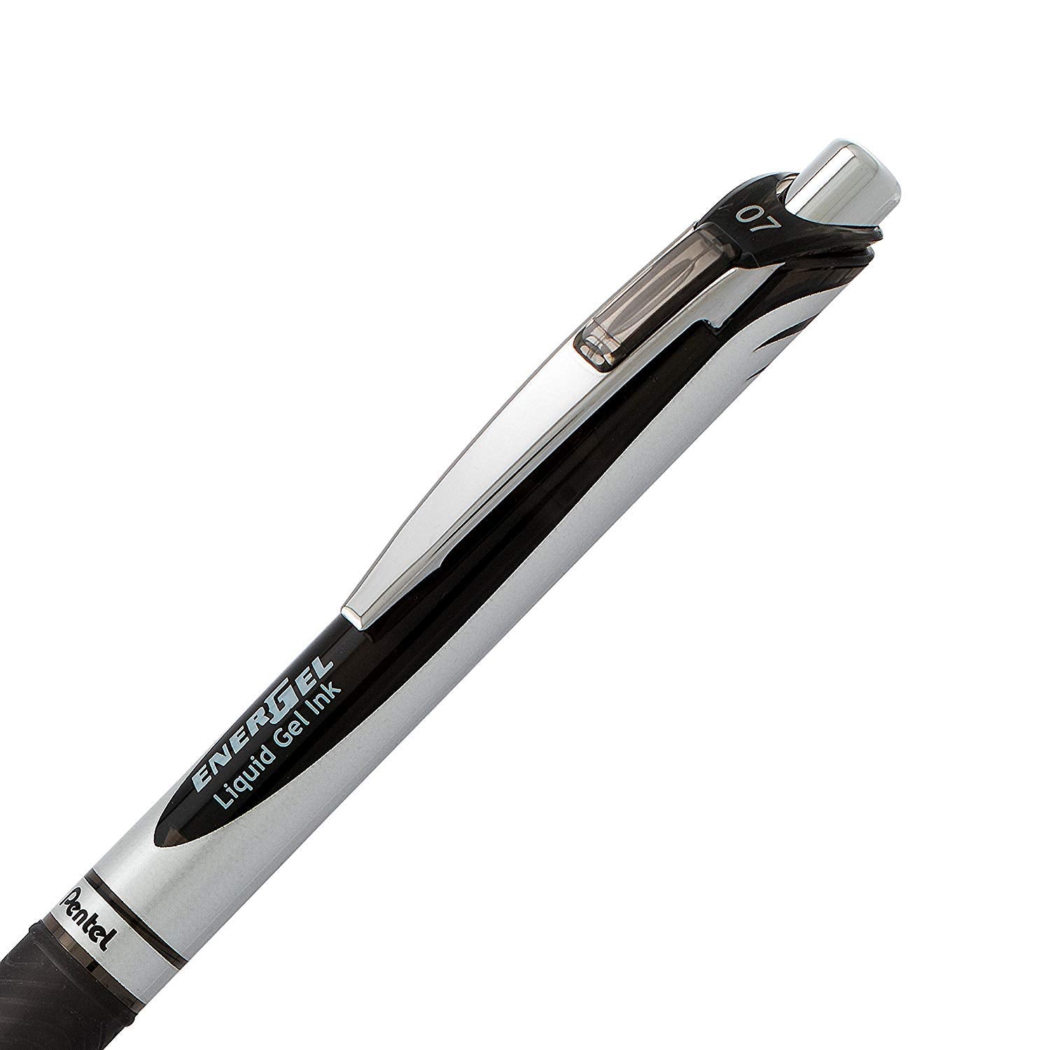 Pentel Energel 0.7 mm Rtx Retractable, 6 Black & 6 Blue Ink Pens Metal Tip, Medium Point Energel