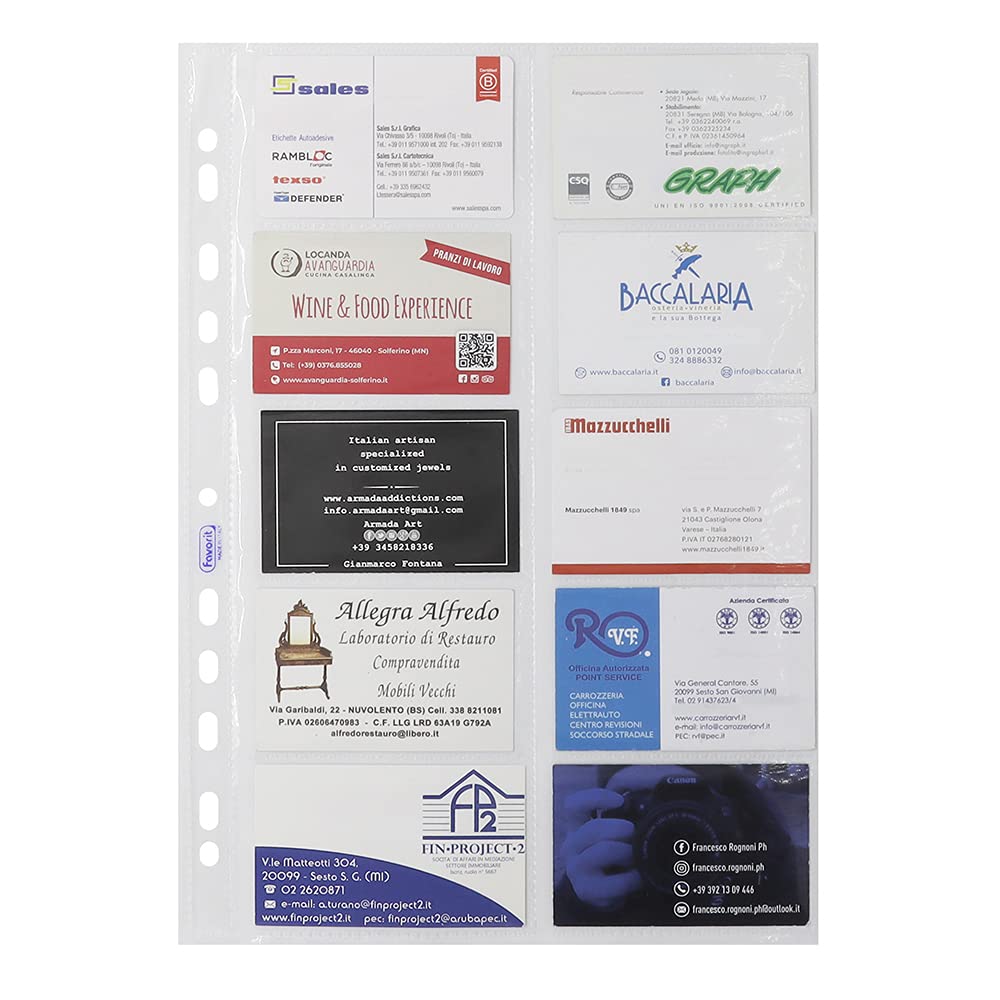 Favorit 100460075 Card Holder with Universal Holes 8.5 x 5.4 x 10 cm Smooth Finish Pack of 10