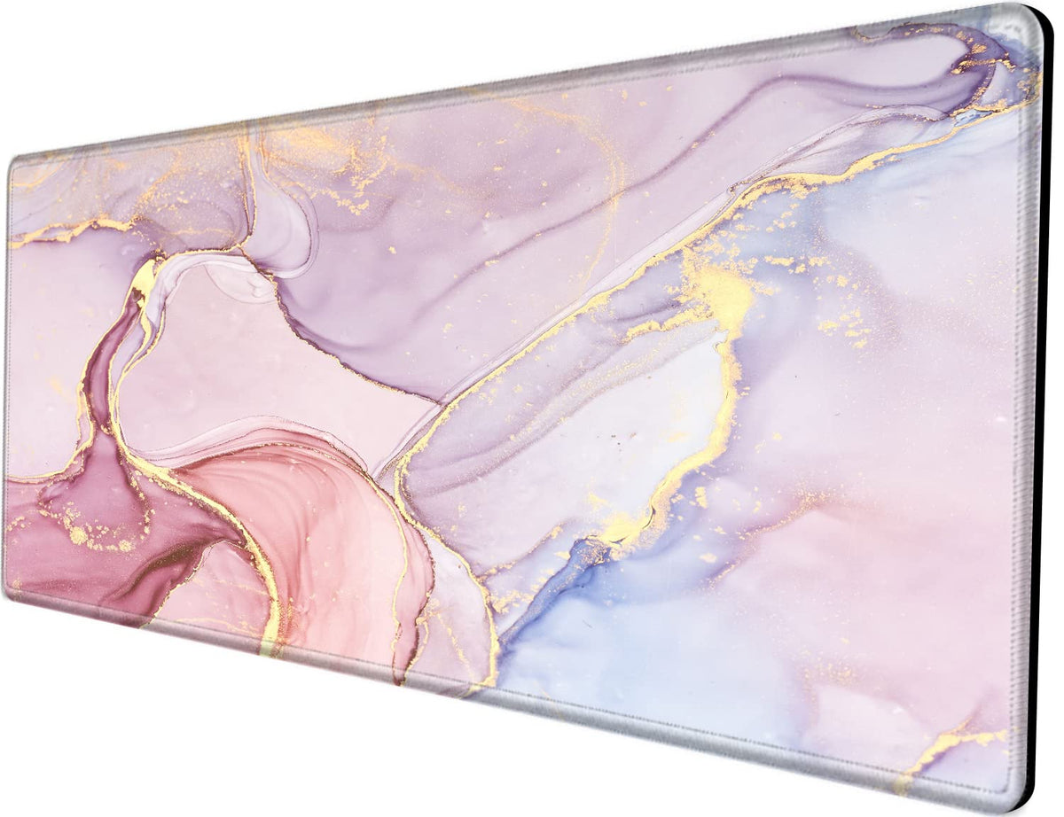 Gaming Mouse Pad Giant 48x24 Desk Mat Oversized Large Mousepad Jumbo Huge Desk Pad Pink Marble