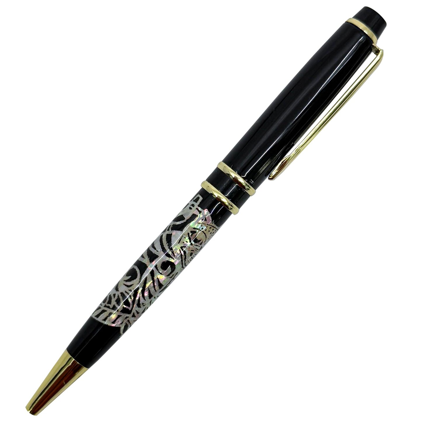 Nacreh Inlay Mother of Pearl Design Handmade Ballpoint Pen Retractable Executive Gift Rollerball