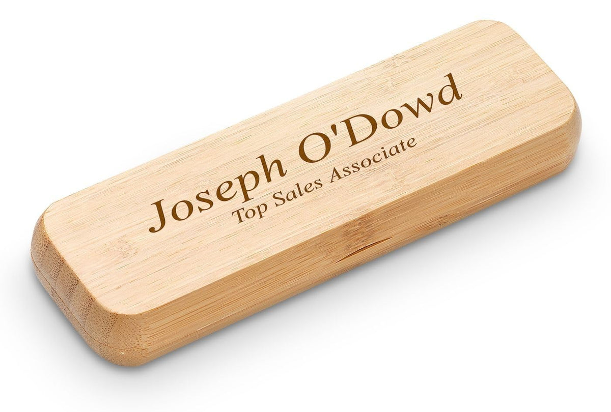 Executive Gift Shoppe | Personalized Bamboo Wood Pen & Case Set with Custom Engraving
