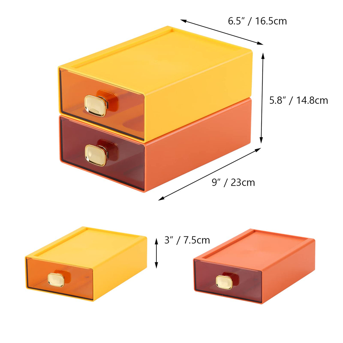 OSteed Desktop Storage Drawers, Stackable Countertop Organizer with Drawers