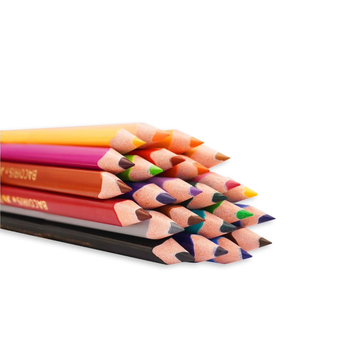 BACO JUMBO Triangular Coloured Pencils Tip 33 mm Rainbow 24 Pieces