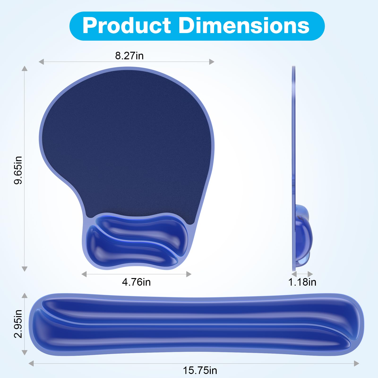 Laokiiy Gel Wrist Rest Mouse Pad Set, Ergonomic Support for Office Gaming