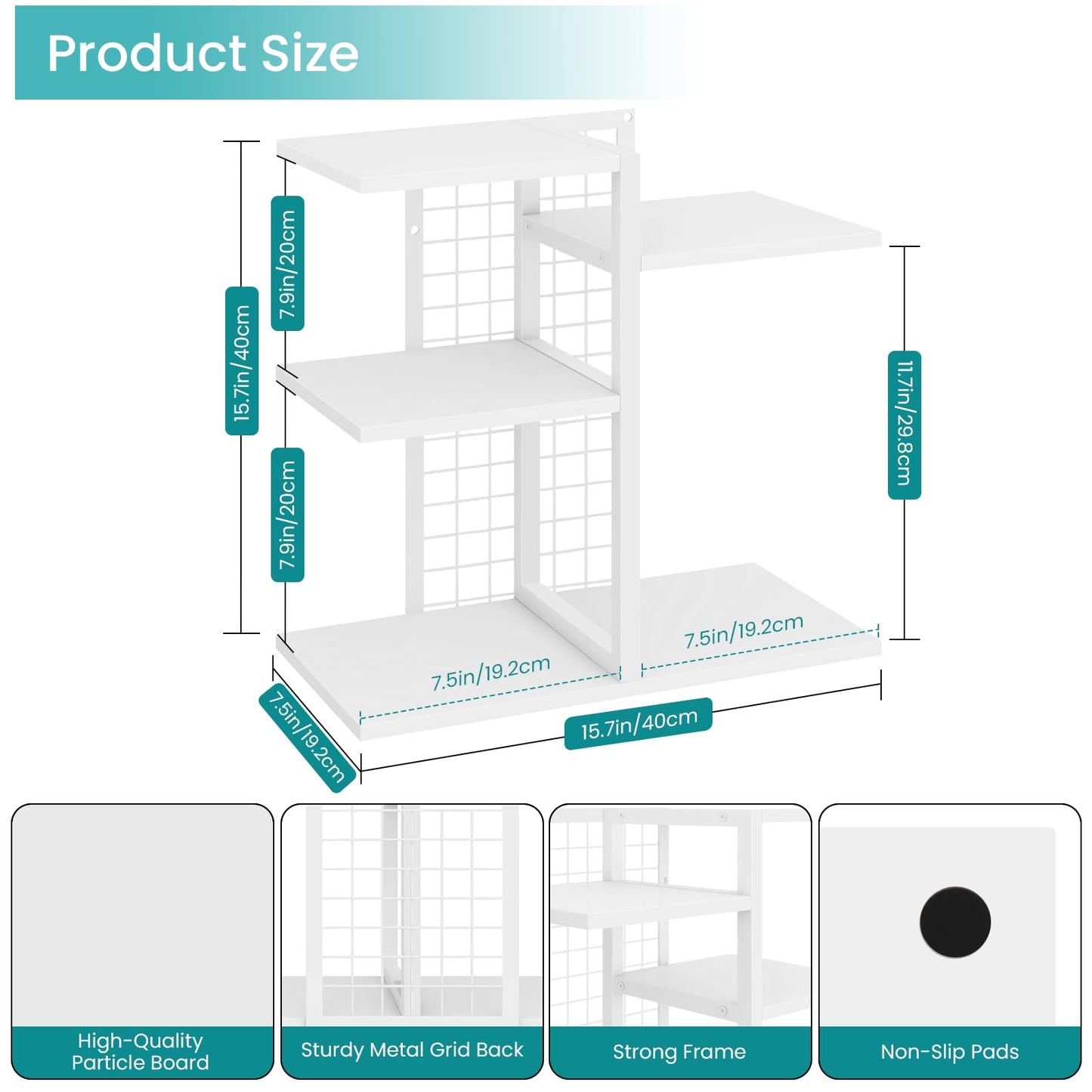 ELITEROO Desk Bookshelf, 4 Tier Wood Desktop Bookshelf, Adjustable Table Top Book Shelf and Storage