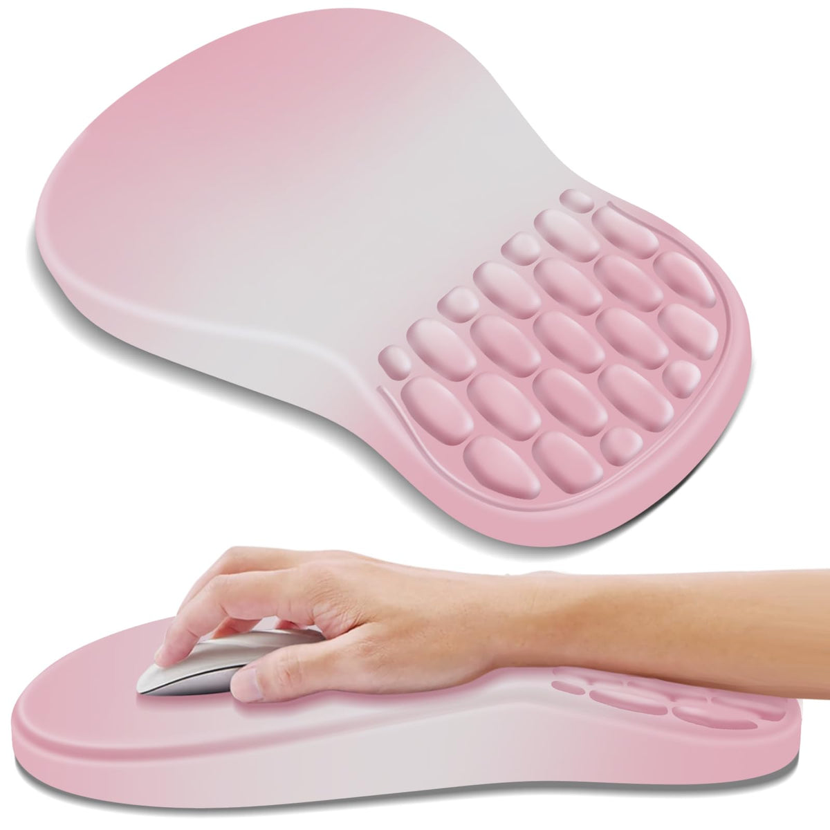 YIWEI Ergonomic Mouse Pad with Wrist Rest for Carpal Tunnel Pain Relief