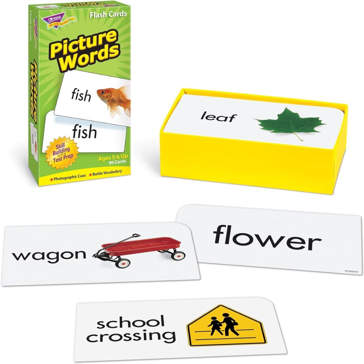 Trend Enterprises Picture Words Skill Drill Flash Cards for Reading, 96 Ct