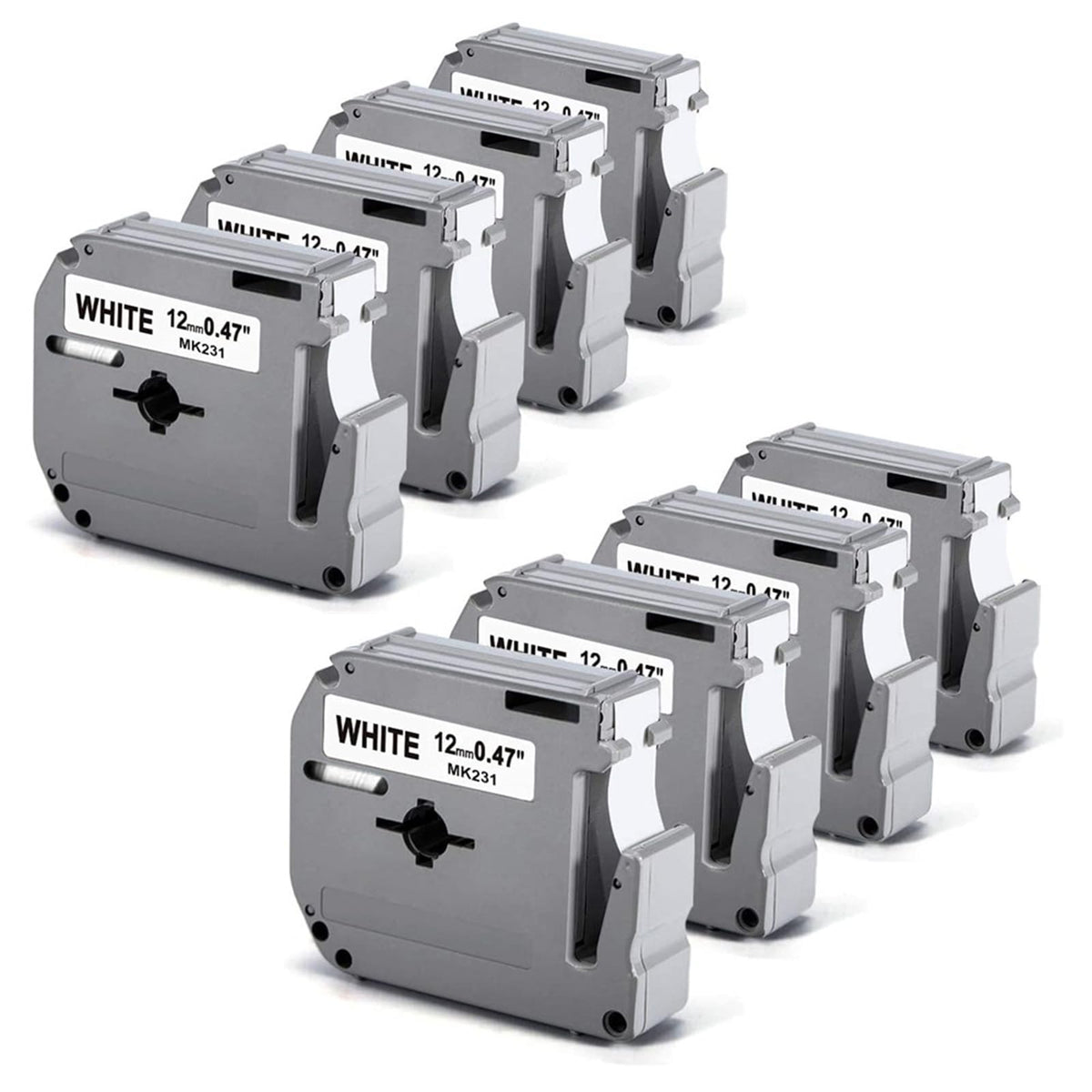 8 Pack Labelife M-K231 Label Tape Replacement for Brother P Touch M Tape