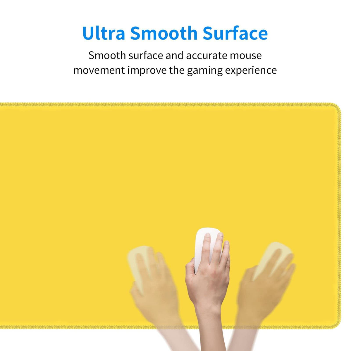 Yellow Mouse Pad Extended Large Gaming Mousepad XL Big Long Oversized Desk Mat Stitched Edges 31.5